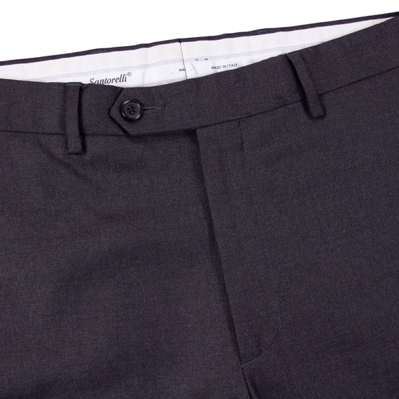 Loro Piana Santorelli Roma Mens 34x28.5 Charcoal Wool Dress‎ Pants Made in Italy